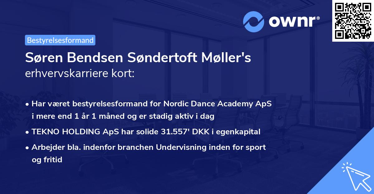 Søren Bendsen Søndertoft Møller's erhvervskarriere kort