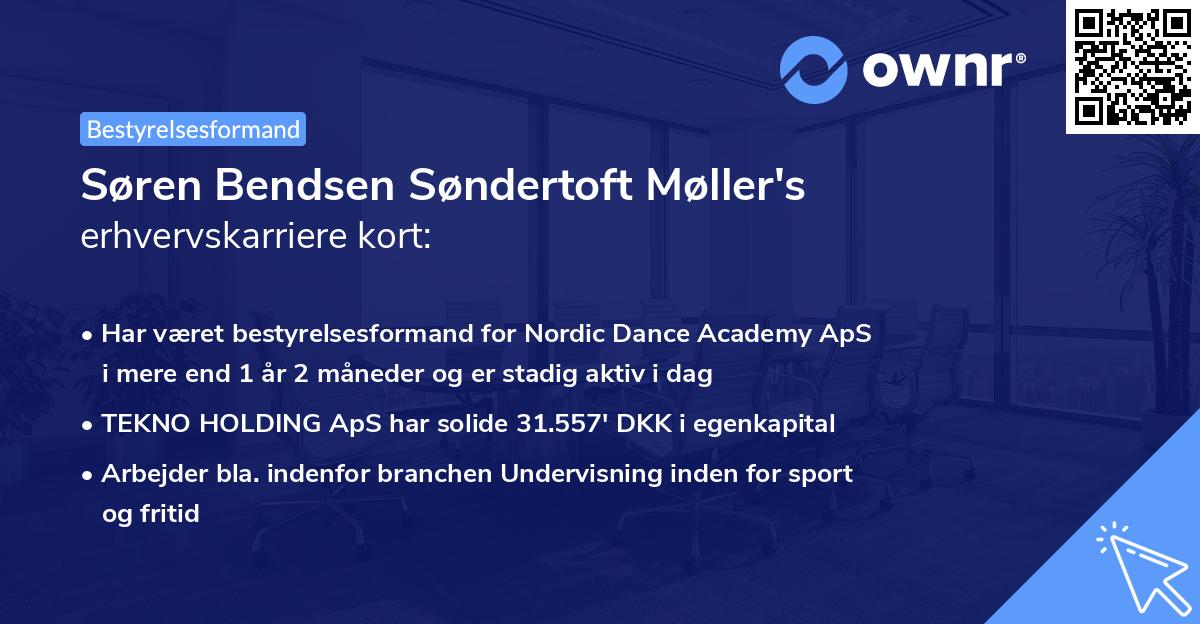 Søren Bendsen Søndertoft Møller's erhvervskarriere kort