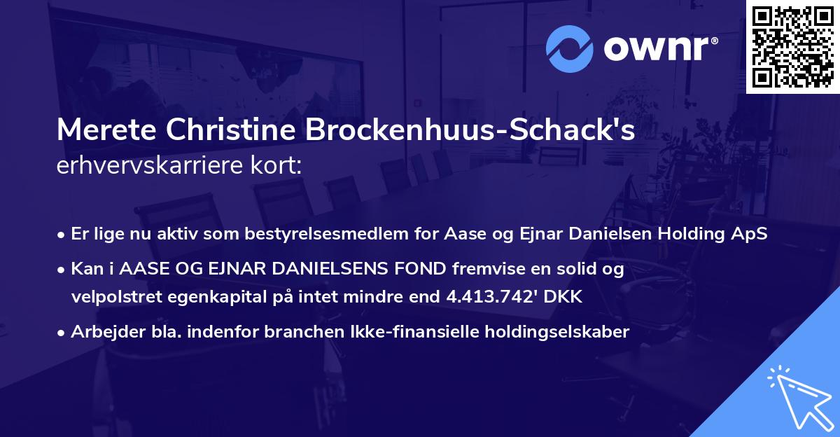 Merete Christine Brockenhuus-Schack's erhvervskarriere kort