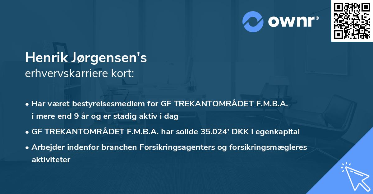 Henrik Jørgensen's erhvervskarriere kort