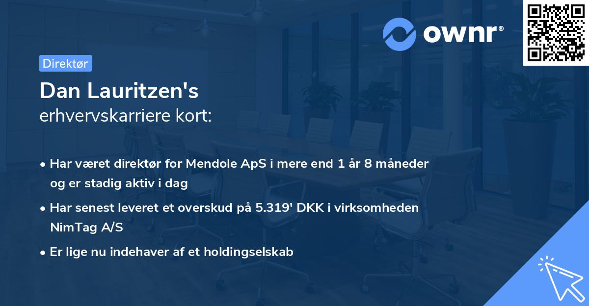 Dan Lauritzen's erhvervskarriere kort