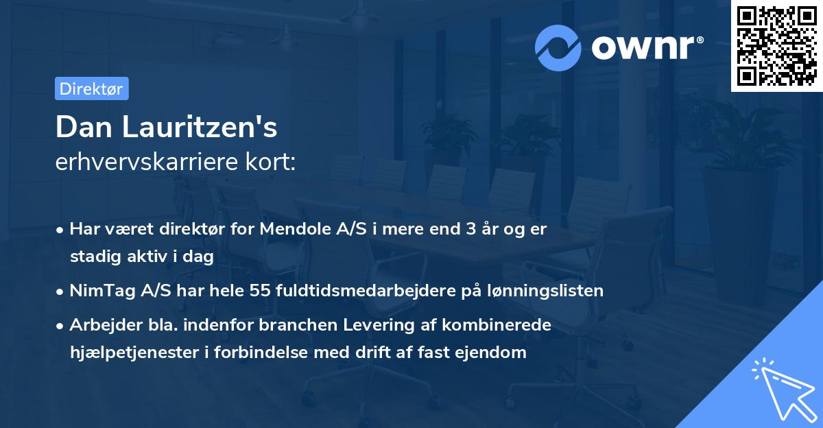 Dan Lauritzen's erhvervskarriere kort