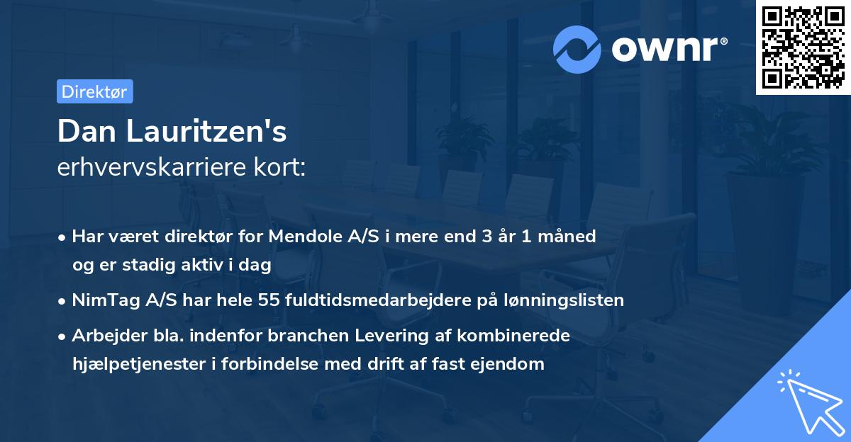 Dan Lauritzen's erhvervskarriere kort