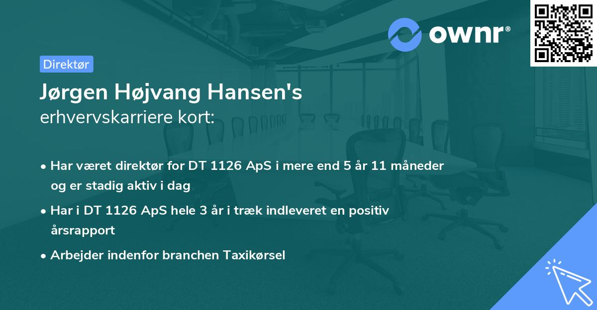 Jørgen Højvang Hansen's erhvervskarriere kort