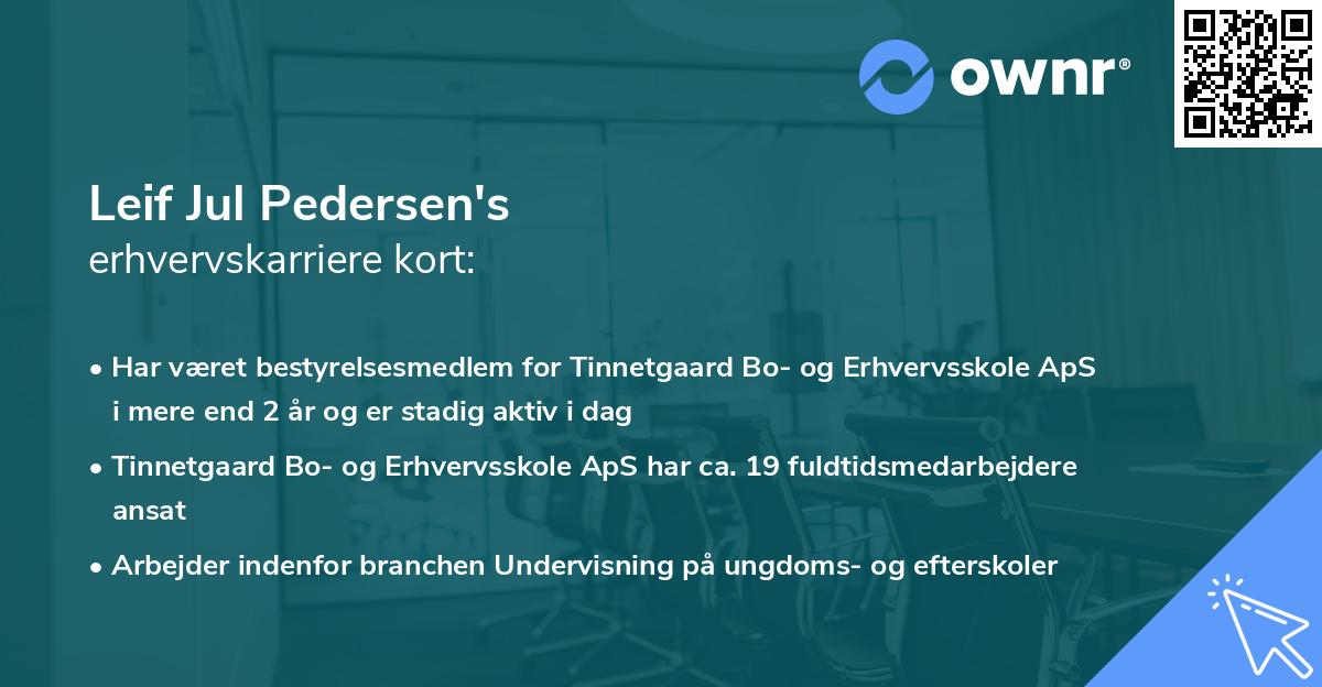 Leif Jul Pedersen's erhvervskarriere kort