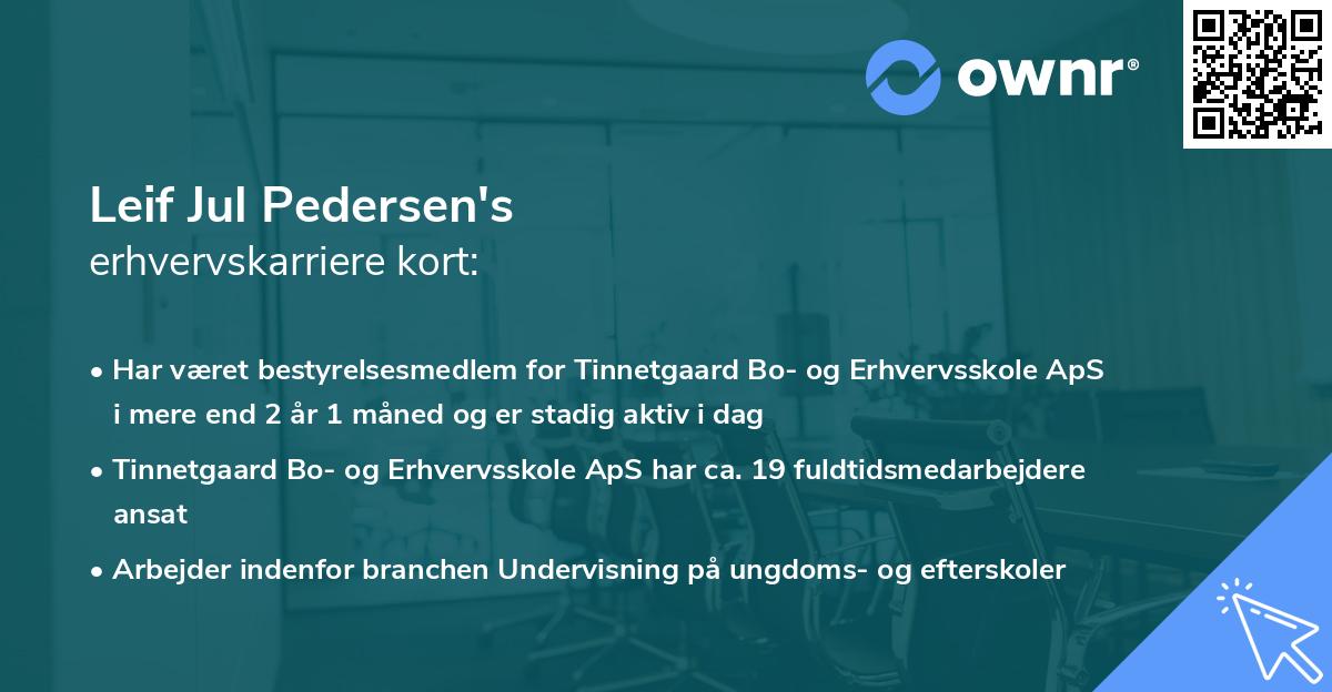 Leif Jul Pedersen's erhvervskarriere kort