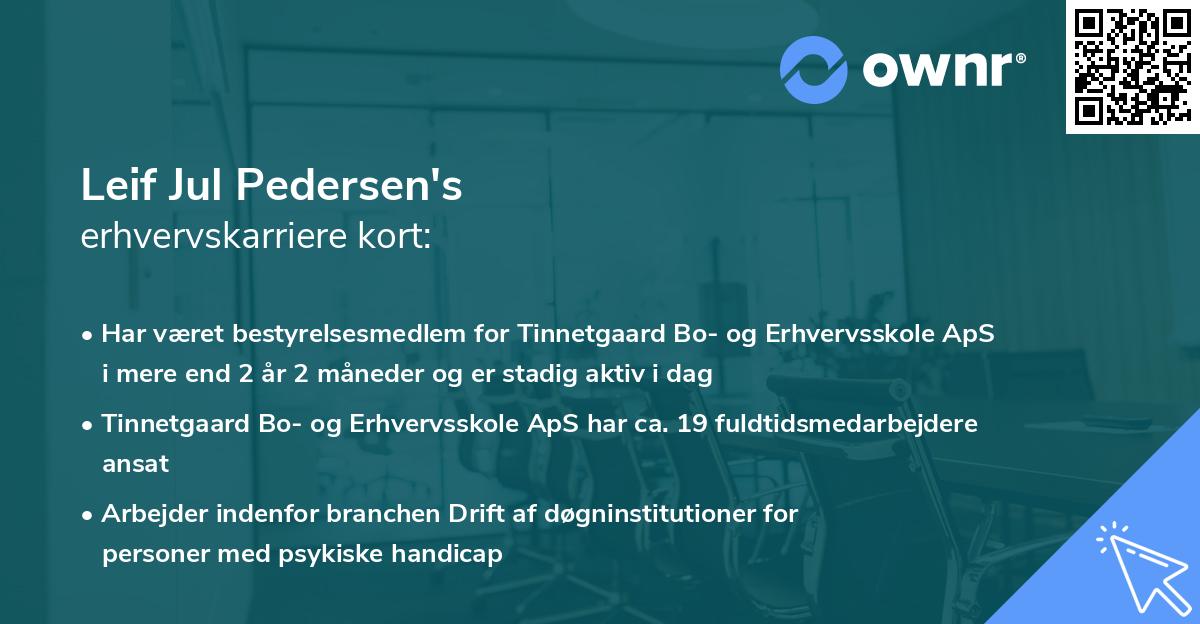 Leif Jul Pedersen's erhvervskarriere kort