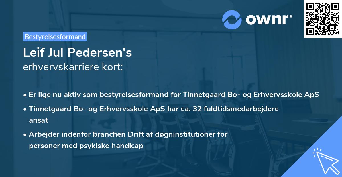 Leif Jul Pedersen's erhvervskarriere kort