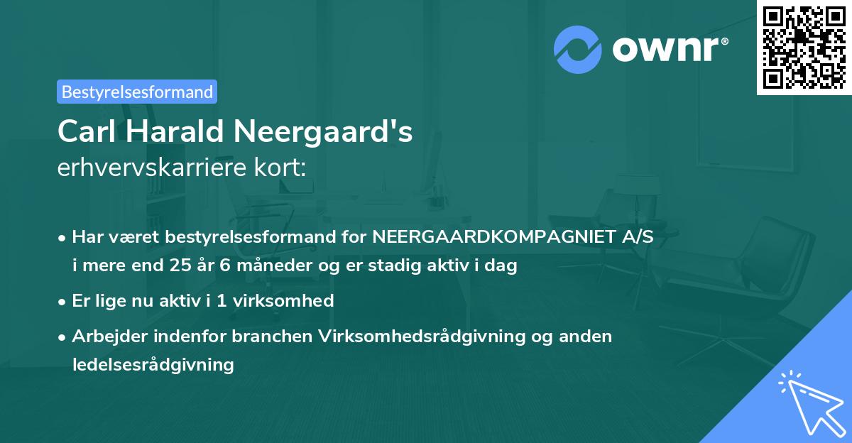 Carl Harald Neergaard's erhvervskarriere kort