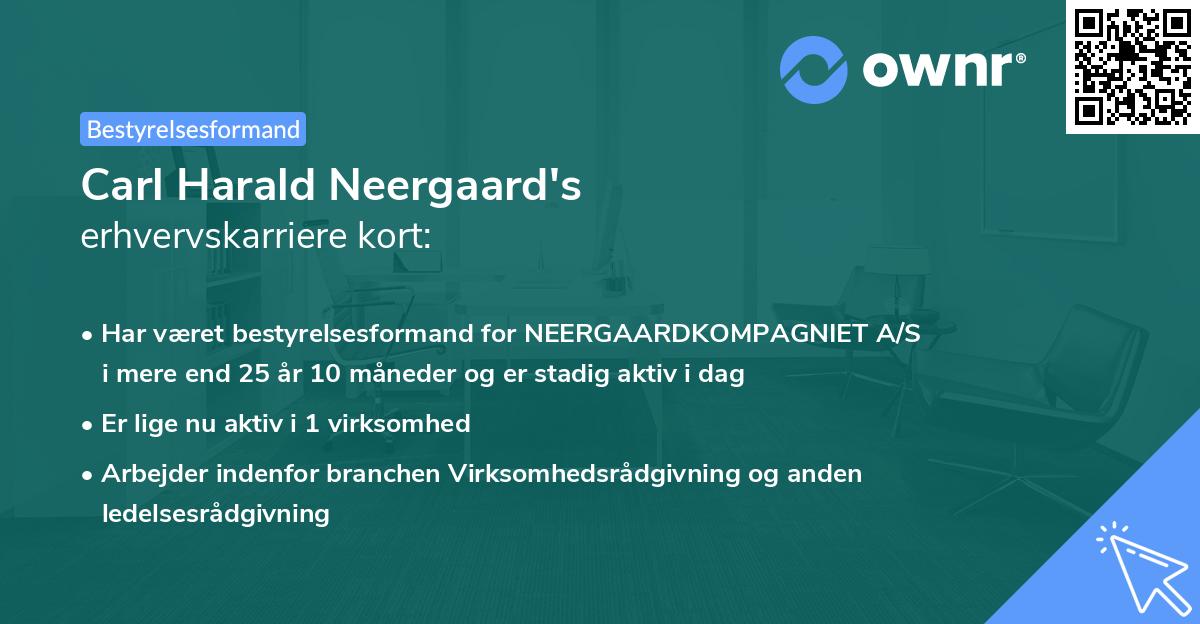 Carl Harald Neergaard's erhvervskarriere kort