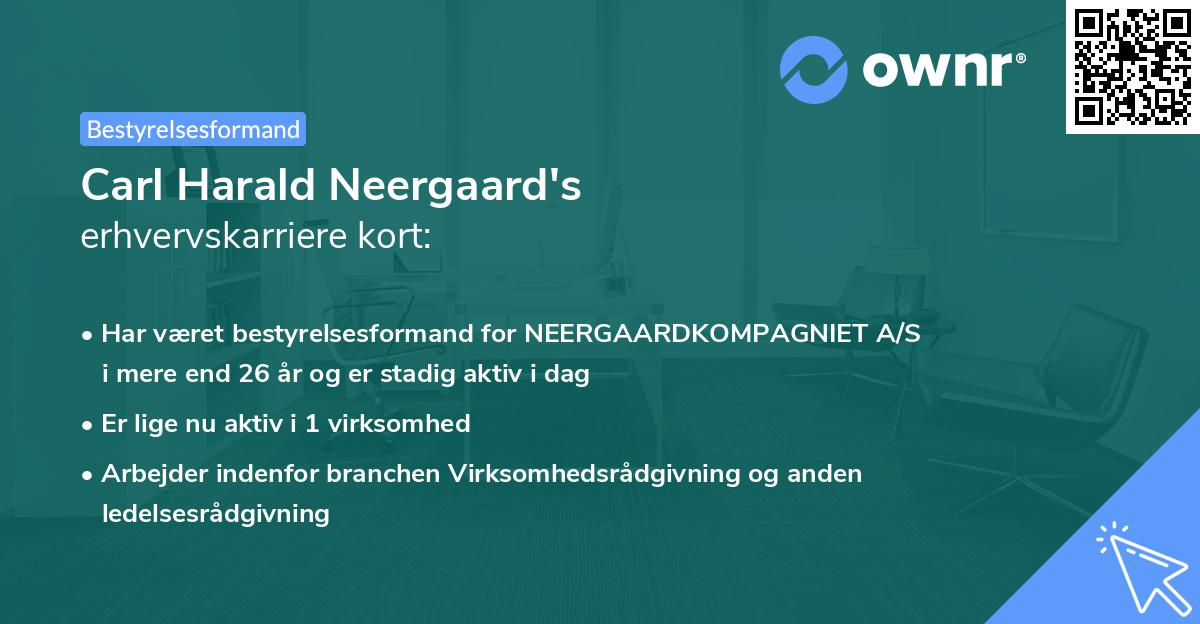 Carl Harald Neergaard's erhvervskarriere kort
