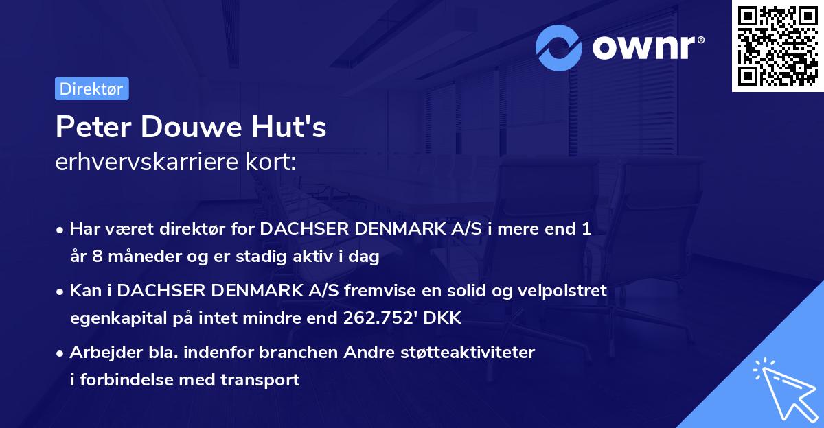 Peter Douwe Hut's erhvervskarriere kort