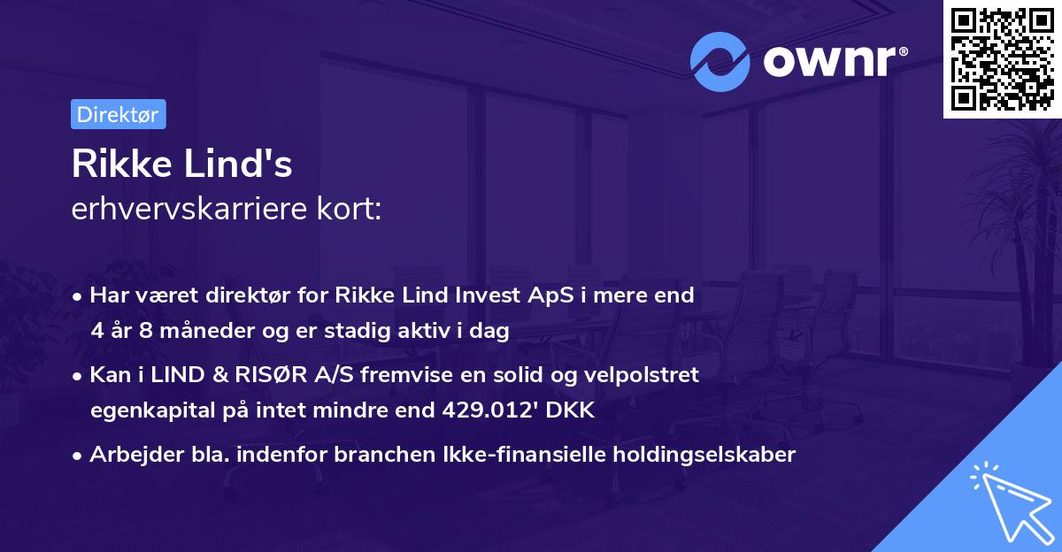 Rikke Lind's erhvervskarriere kort