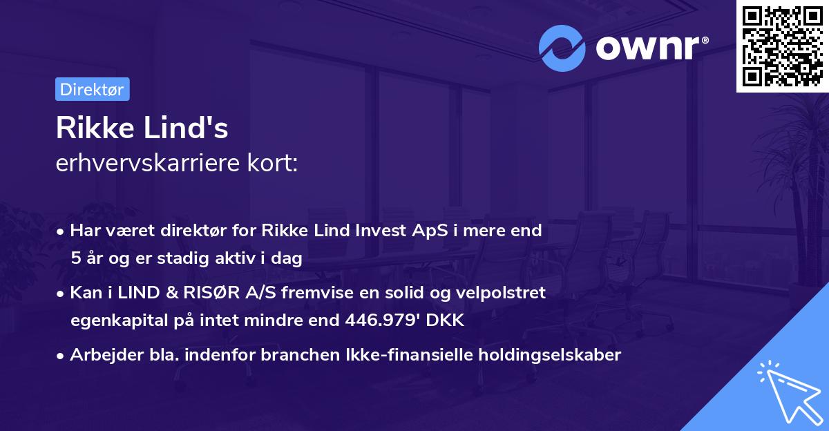 Rikke Lind's erhvervskarriere kort