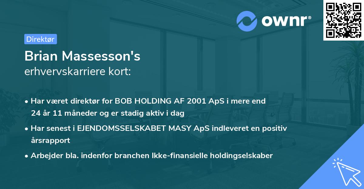 Brian Massesson's erhvervskarriere kort