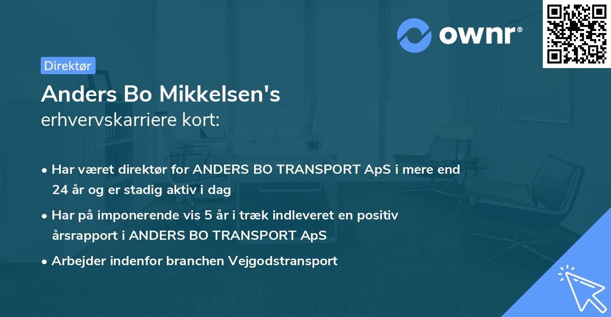 Anders Bo Mikkelsen's erhvervskarriere kort