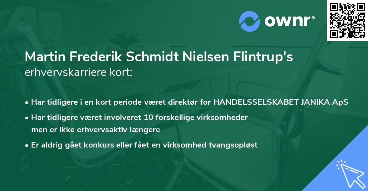 Martin Frederik Schmidt Nielsen Flintrup's erhvervskarriere kort