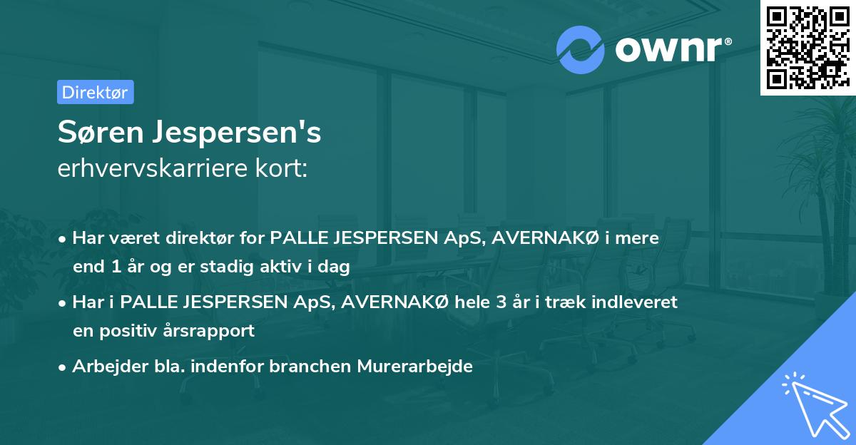 Søren Jespersen's erhvervskarriere kort