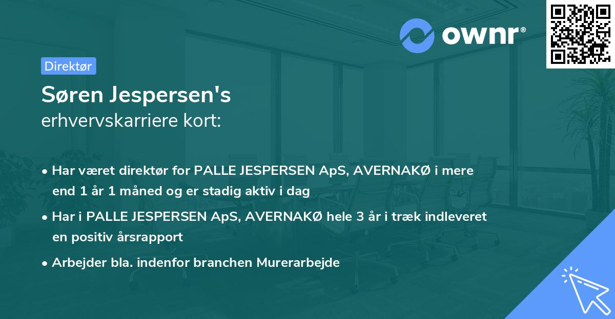 Søren Jespersen's erhvervskarriere kort