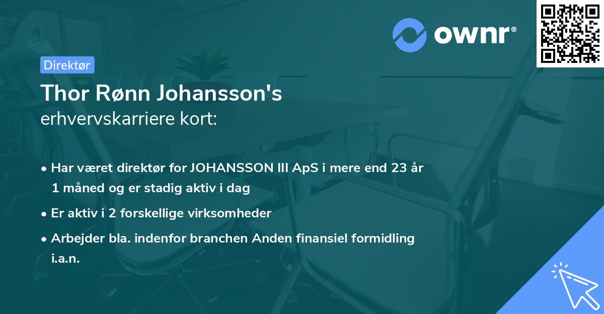 Thor Rønn Johansson's erhvervskarriere kort