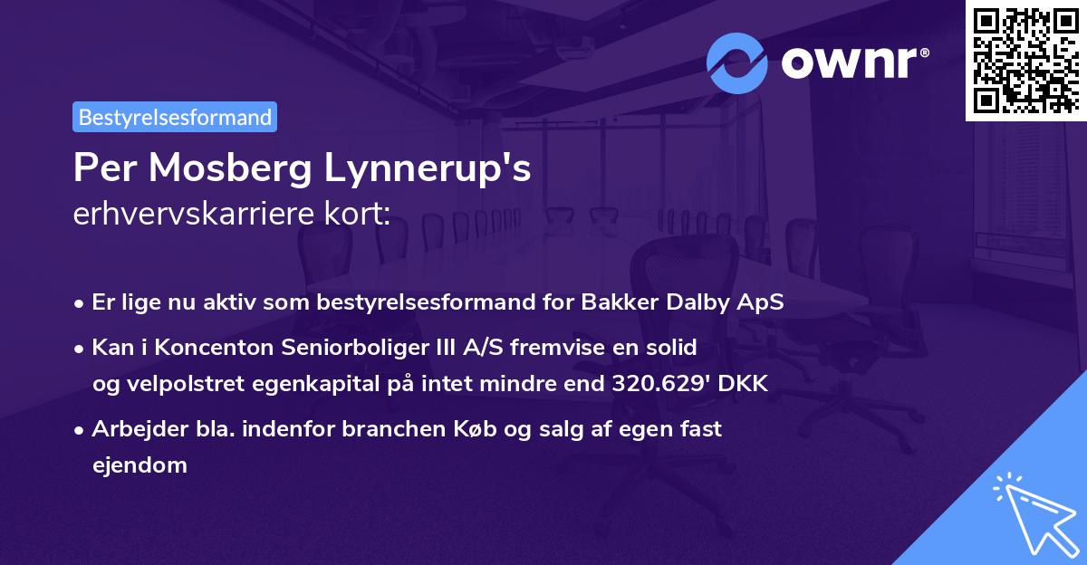 Per Mosberg Lynnerup's erhvervskarriere kort