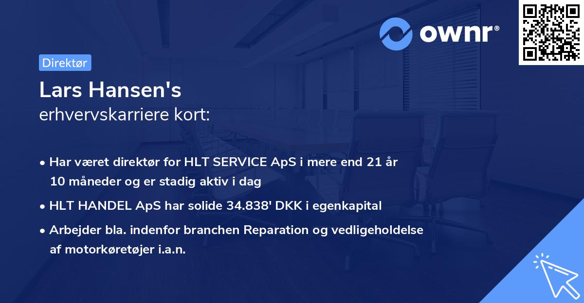 Lars Hansen's erhvervskarriere kort