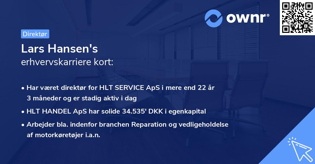 Lars Hansen's erhvervskarriere kort