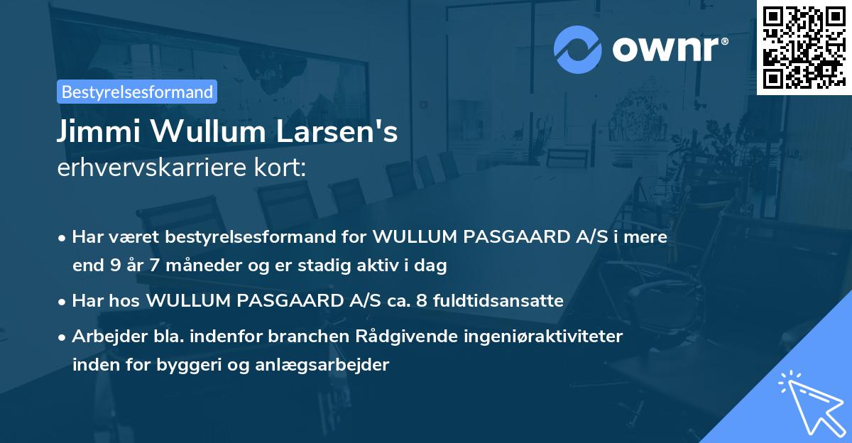 Jimmi Wullum Larsen's erhvervskarriere kort