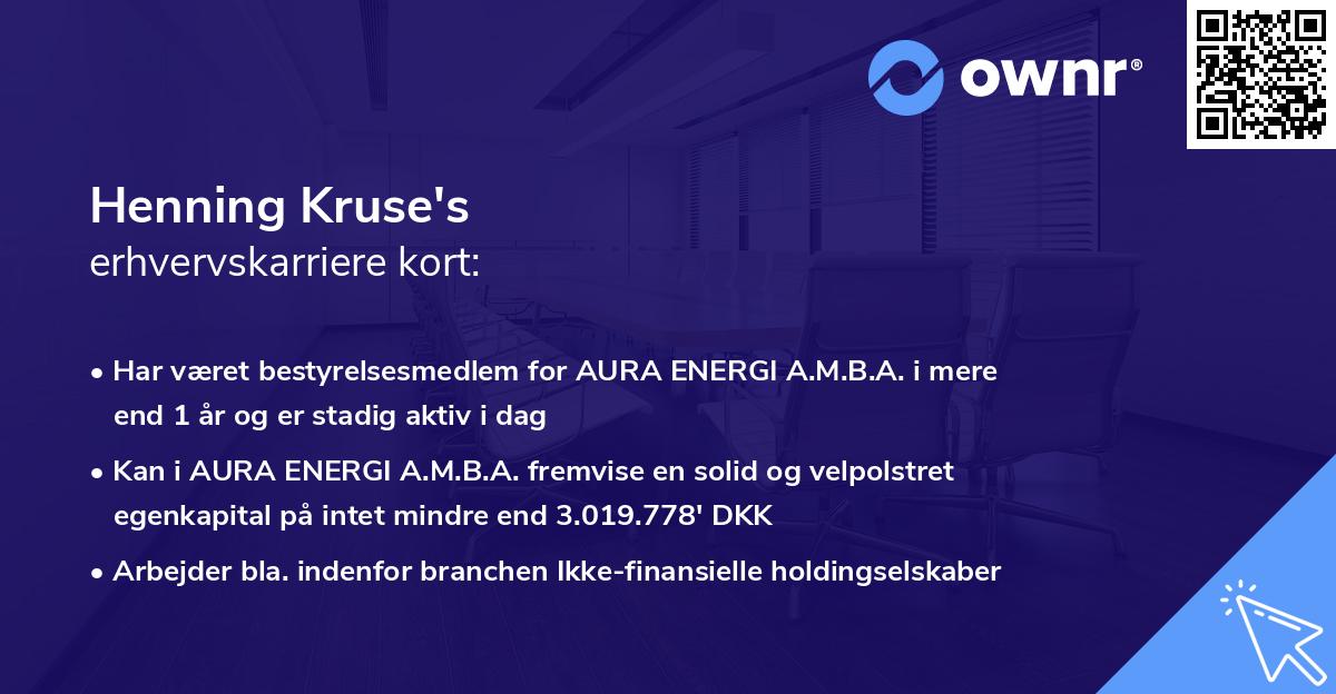 Henning Kruse's erhvervskarriere kort