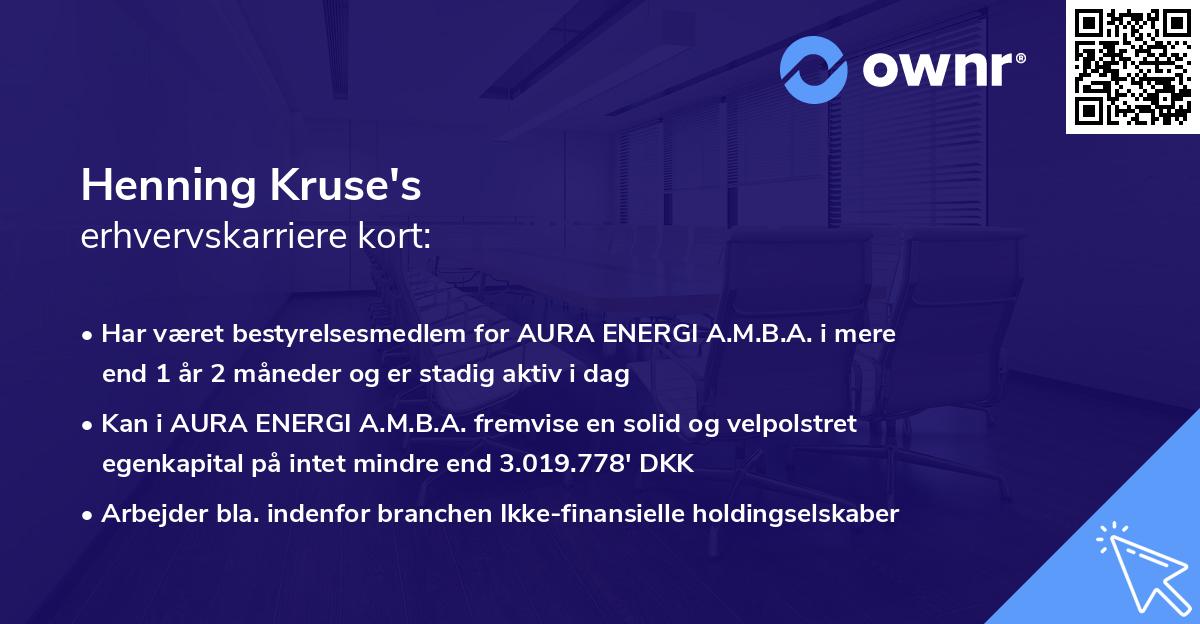 Henning Kruse's erhvervskarriere kort