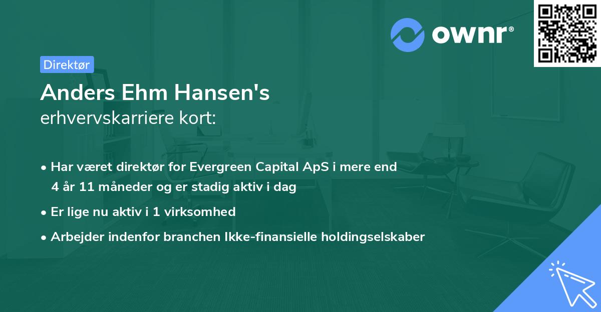 Anders Ehm Hansen's erhvervskarriere kort