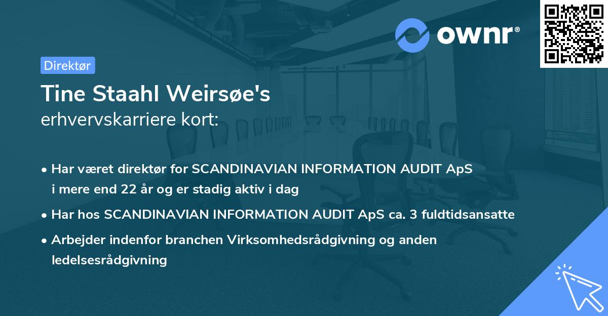 Tine Staahl Weirsøe's erhvervskarriere kort