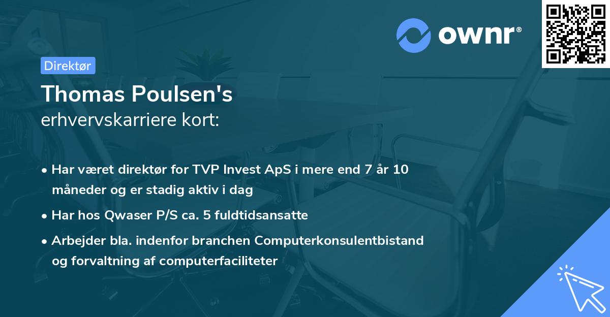 Thomas Poulsen's erhvervskarriere kort