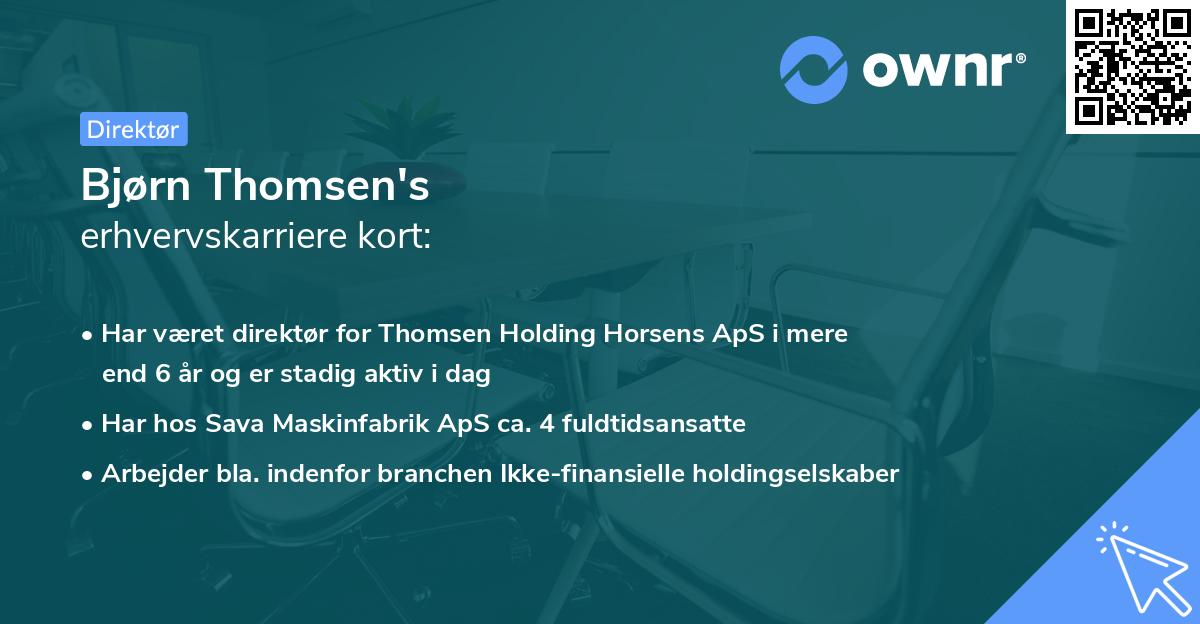 Bjørn Thomsen's erhvervskarriere kort
