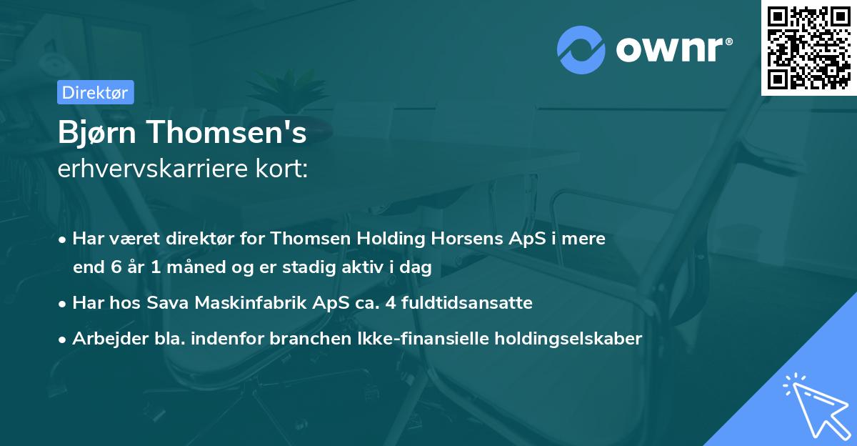 Bjørn Thomsen's erhvervskarriere kort