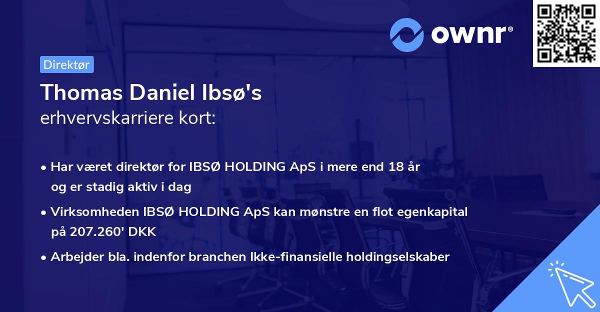 Thomas Daniel Ibsø's erhvervskarriere kort