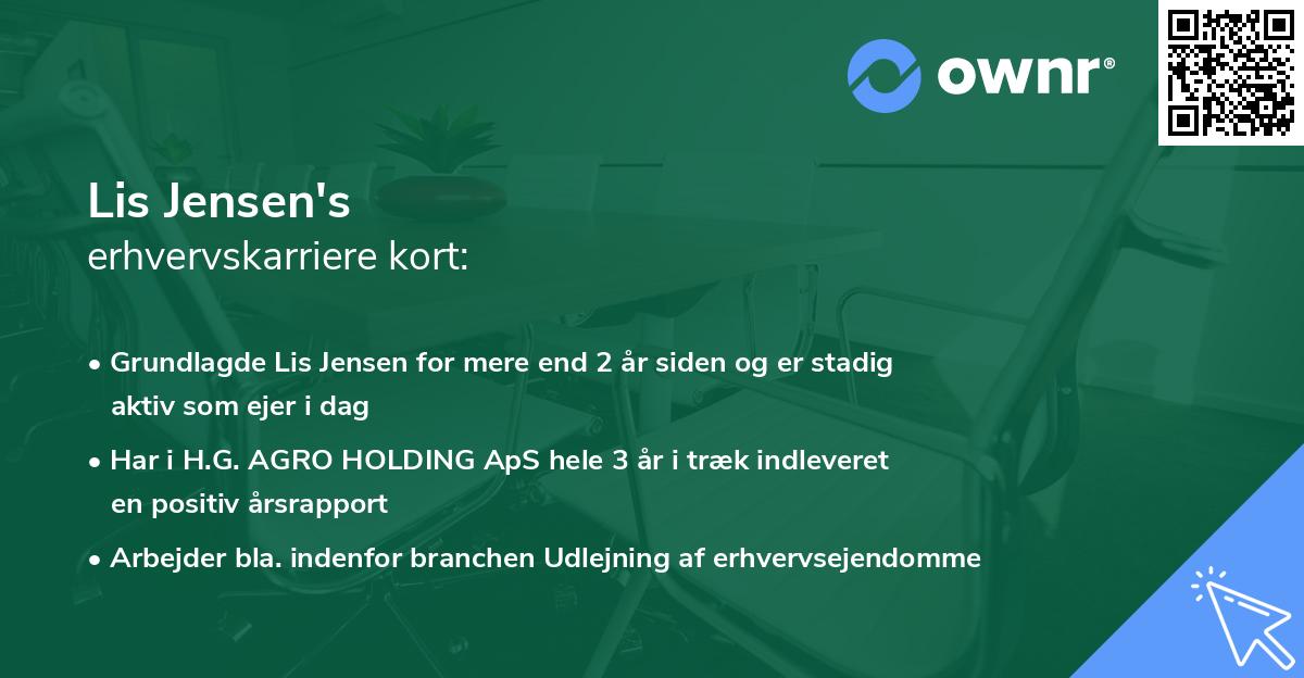 Lis Jensen's erhvervskarriere kort