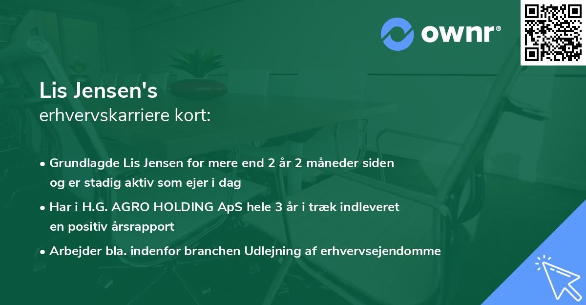 Lis Jensen's erhvervskarriere kort