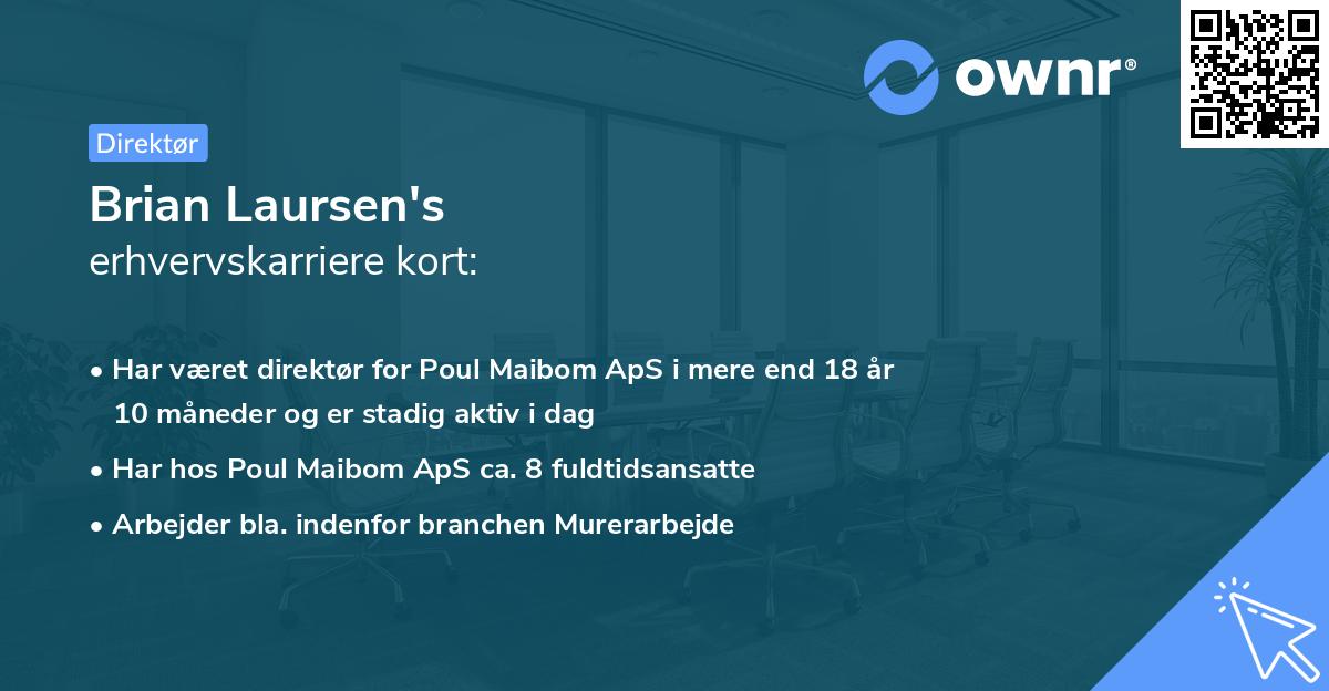 Brian Laursen's erhvervskarriere kort