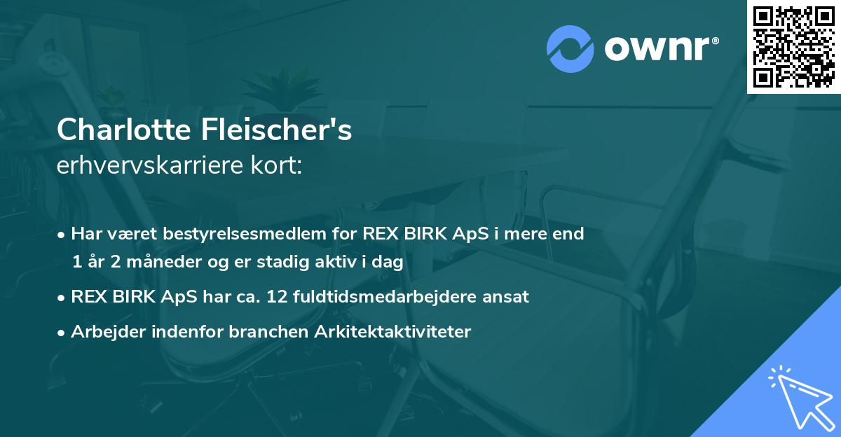Charlotte Fleischer's erhvervskarriere kort