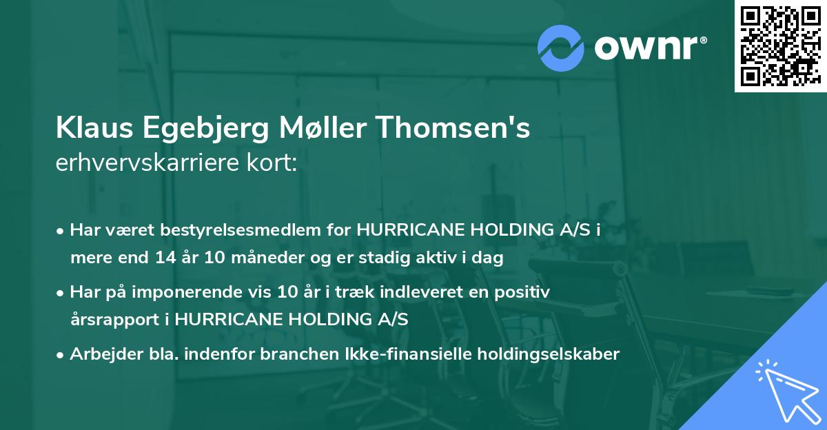 Klaus Egebjerg Møller Thomsen's erhvervskarriere kort