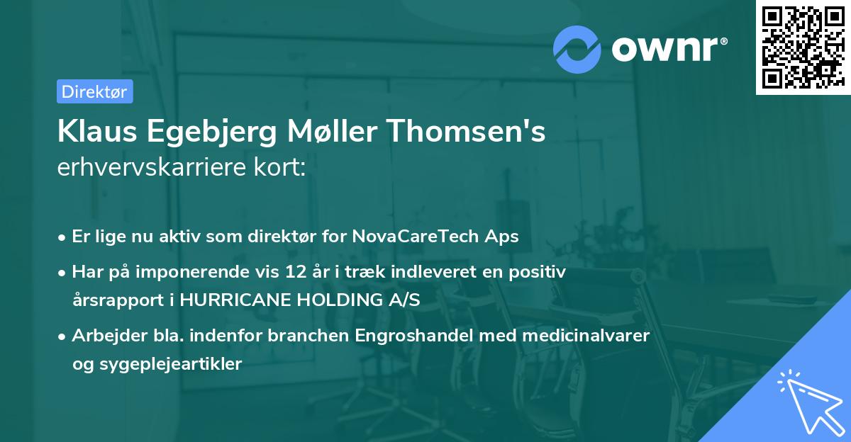 Klaus Egebjerg Møller Thomsen's erhvervskarriere kort