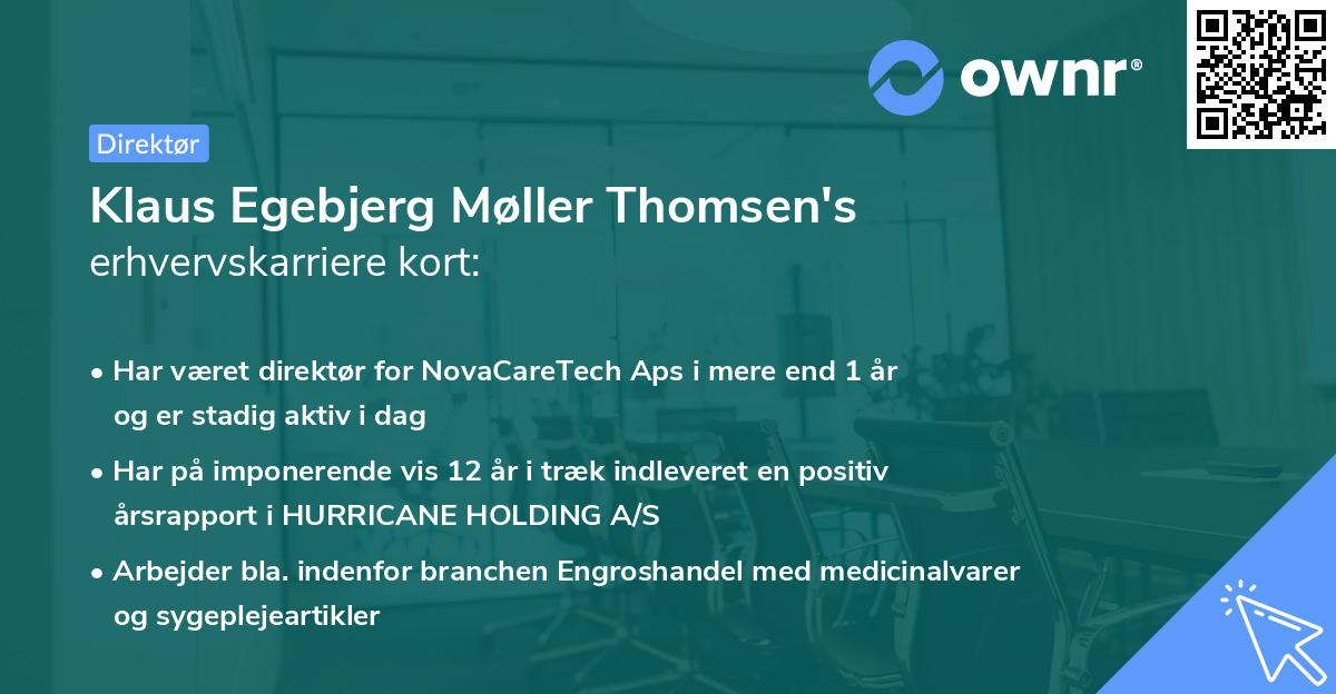 Klaus Egebjerg Møller Thomsen's erhvervskarriere kort