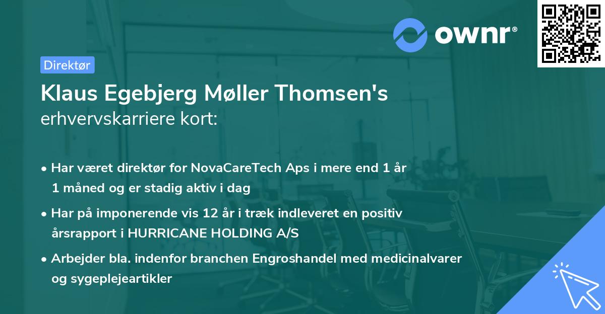 Klaus Egebjerg Møller Thomsen's erhvervskarriere kort