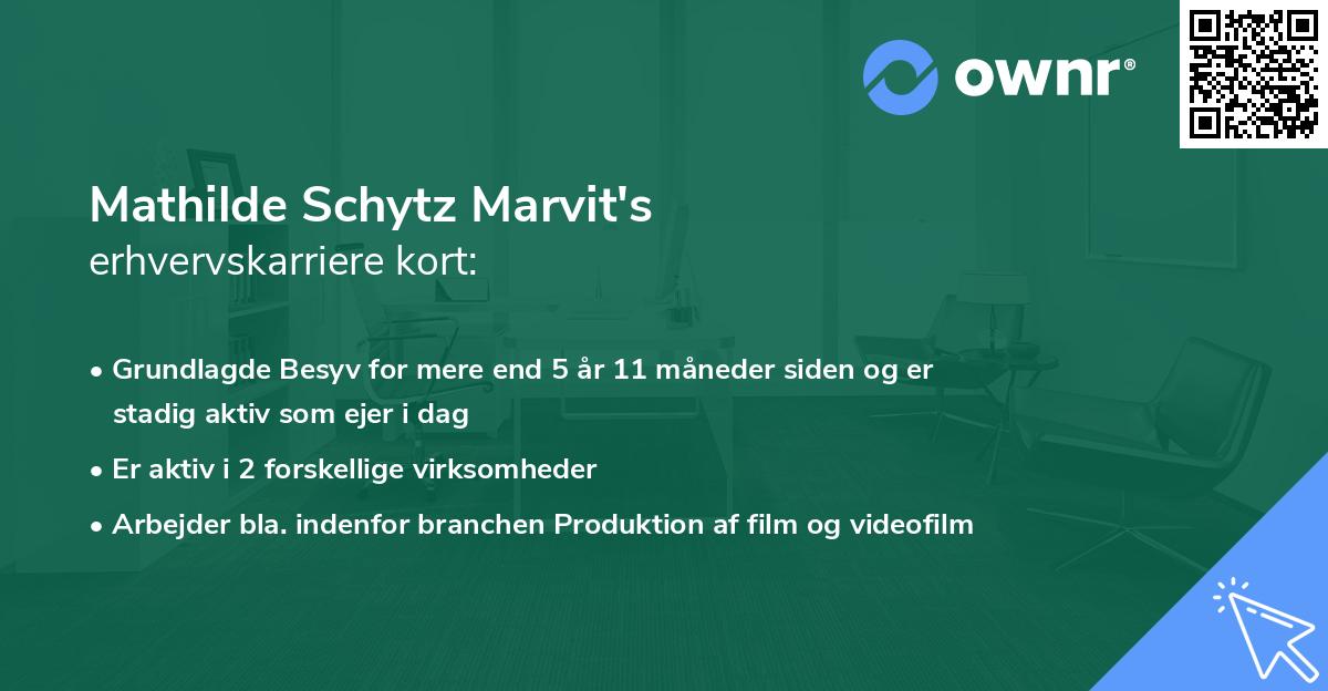 Mathilde Schytz Marvit's erhvervskarriere kort