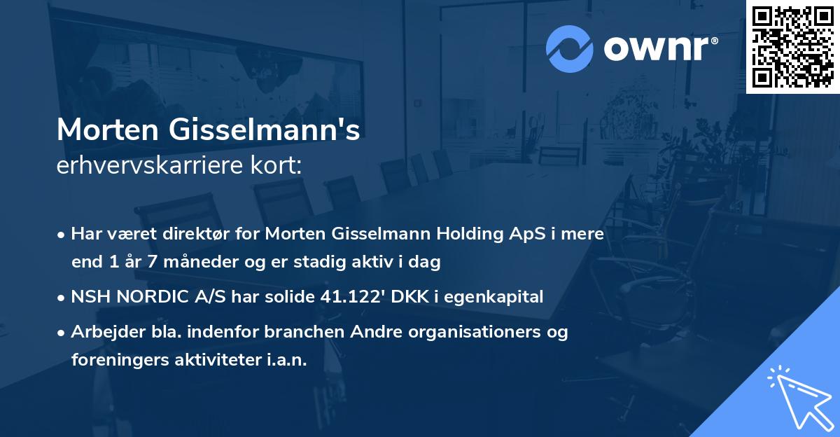 Morten Gisselmann's erhvervskarriere kort