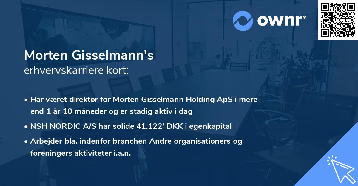 Morten Gisselmann's erhvervskarriere kort