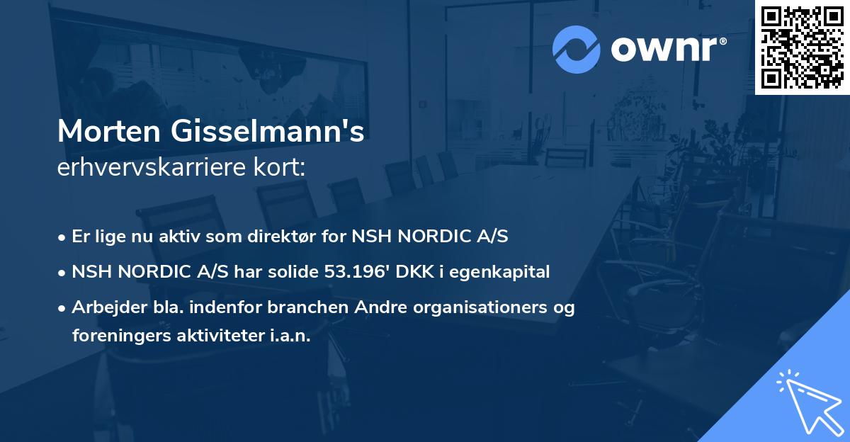 Morten Gisselmann's erhvervskarriere kort