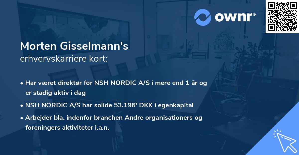 Morten Gisselmann's erhvervskarriere kort