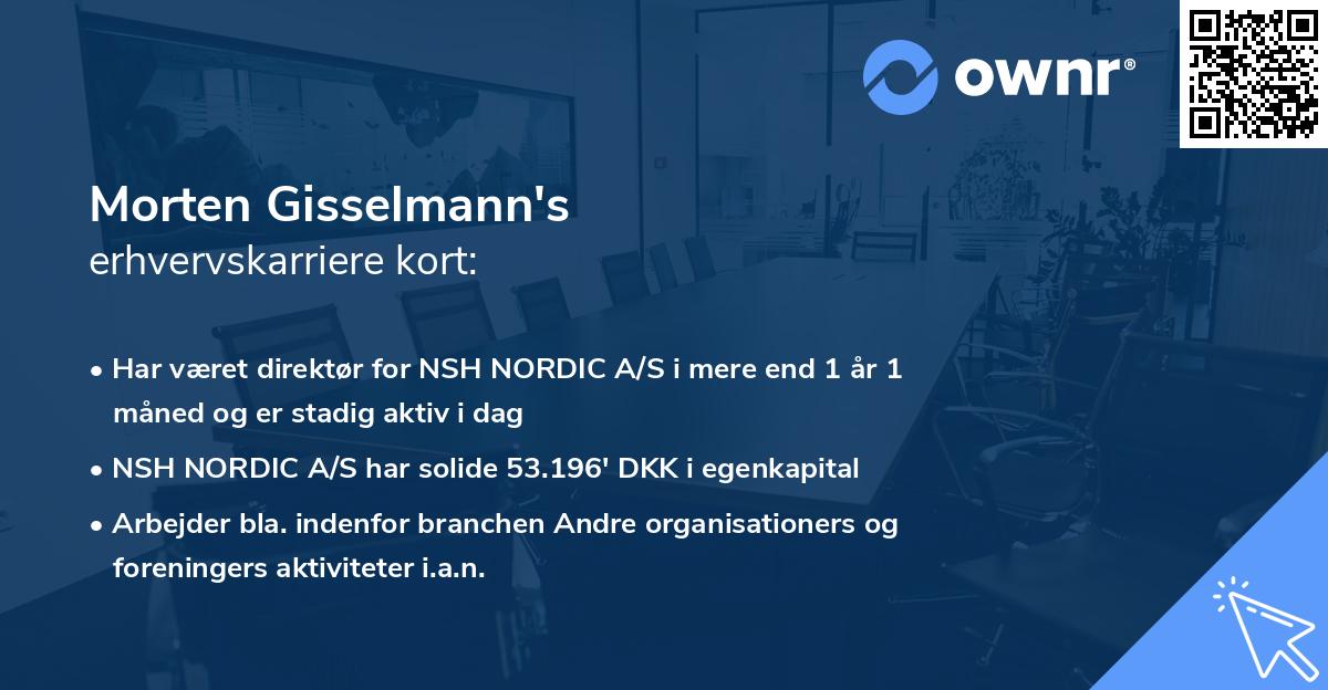 Morten Gisselmann's erhvervskarriere kort